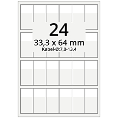Kabeletiketten, Polyester, 33,3 x 64 mm - Zum Produkt