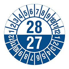 Mehrjahresprüfplakette, 2027-2028, Polyethylen, Ø 30 mm - Zum Produkt