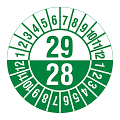 Mehrjahresprüfplakette, 2028-2029, Polyethylen, Ø 30 mm - Zum Produkt