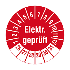 Elektro Prüfplakette, 2026-2031, Polyethylen, Ø 20 mm - Zum Produkt