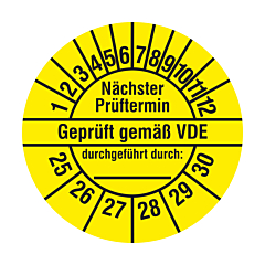 electrical inspection label, 2025-2030, polyethylene foil, Ø 20 mm - View Product