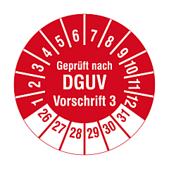 DGUV inspection label, 2026-2031, polyethylene foil, Ø 20 mm - View Product