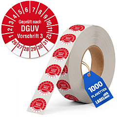 DGUV Prüfplakette, 2026-2031, Polyethylen, Ø 30 mm - Zum Produkt