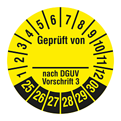DGUV Prüfplakette, 2025-2030, Polyethylen, Ø 30 mm - Zum Produkt