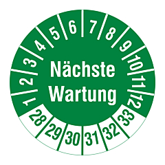 inspection date label, several years, 2028-2033, polyethylene foil, Ø 30 mm - View Product