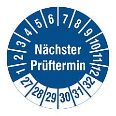 inspection label 'Nächster Prüftermin', 2027-2032, polyethylene foil, Ø 30 mm - View Product