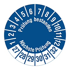inspection date label, several years, 2027-2032, polyethylene foil, Ø 30 mm - View Product