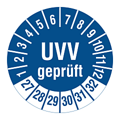 UVV inspection label, 2027-2032, polyethylene foil, Ø 30 mm - View Product