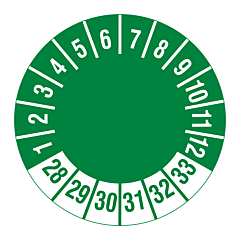 Mehrjahresprüfplakette, 2028-2033, Polyethylen, Ø 30 mm - Zum Produkt