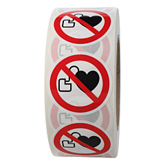 prohibited sign, no persons with pace makers, Ø 50 mm - View Product