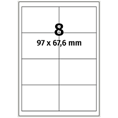 Polyester Etiketten, weiß, 97 x 67,6 mm - Zum Produkt