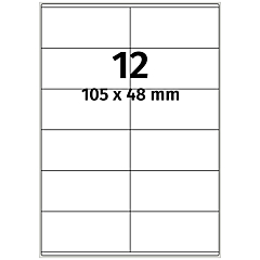 polyethylene foil labels, white, 105 x 48 mm - View Product