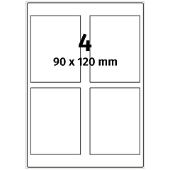 polyethylene foil labels, white, 90 x 120 mm - View Product