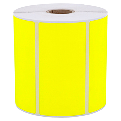 fluorescent paper labels, bright yellow, 105 x 74 mm - View Product