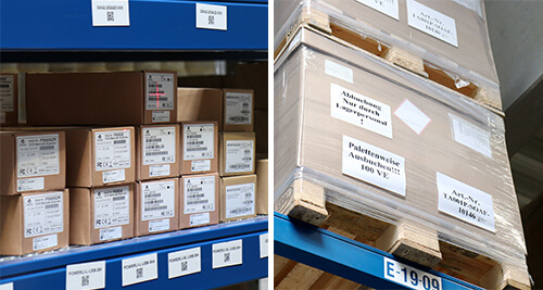 Logistik Etiketten für kurze Lagerung und Paletten
