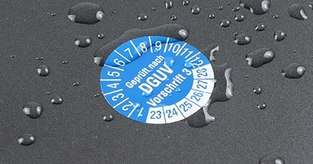 wasserfeste DGUV Prüfplakette