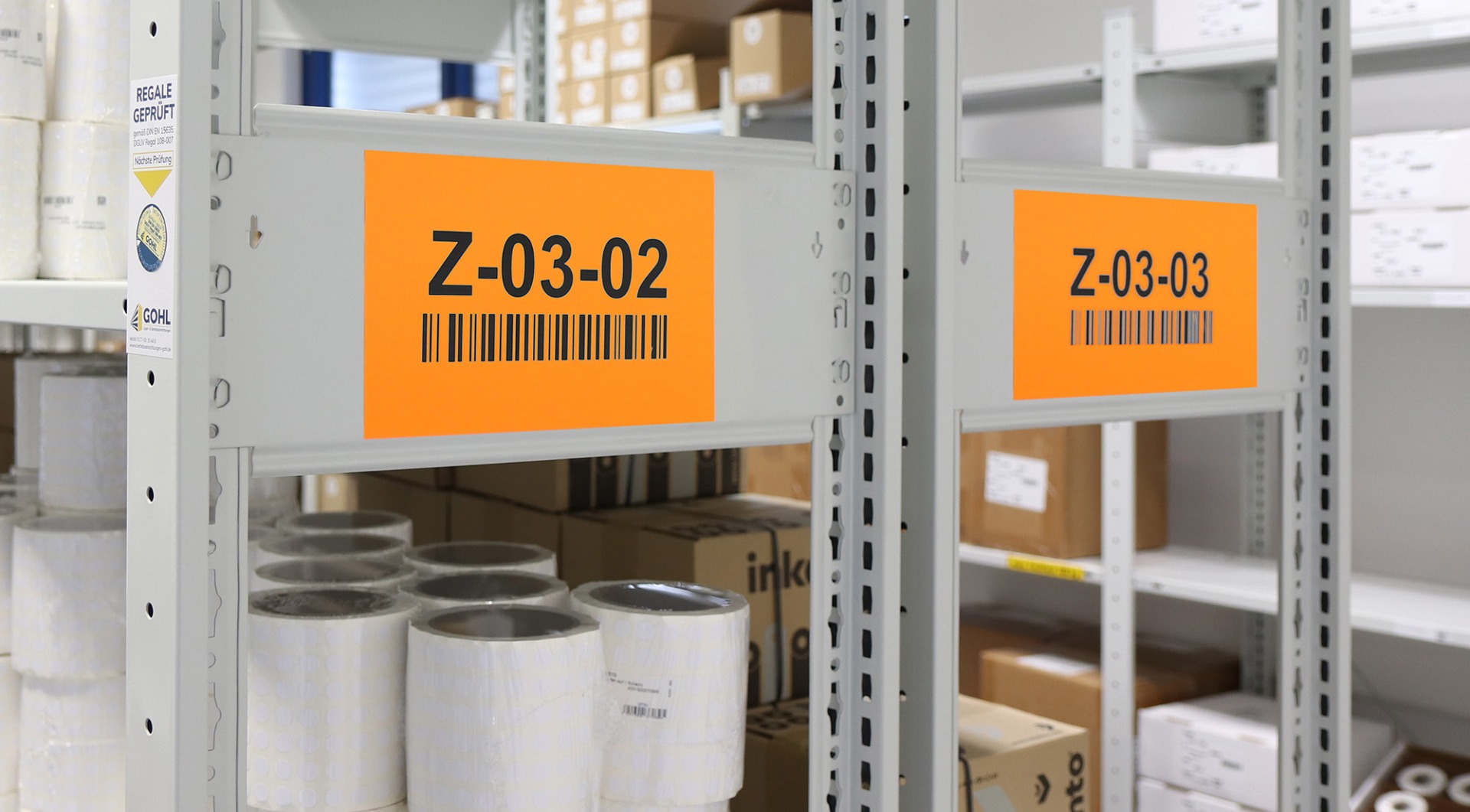 Thermotransfer Etiketten farbig im Lager