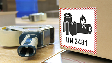 Transportaufkleber für Lithium Batterien